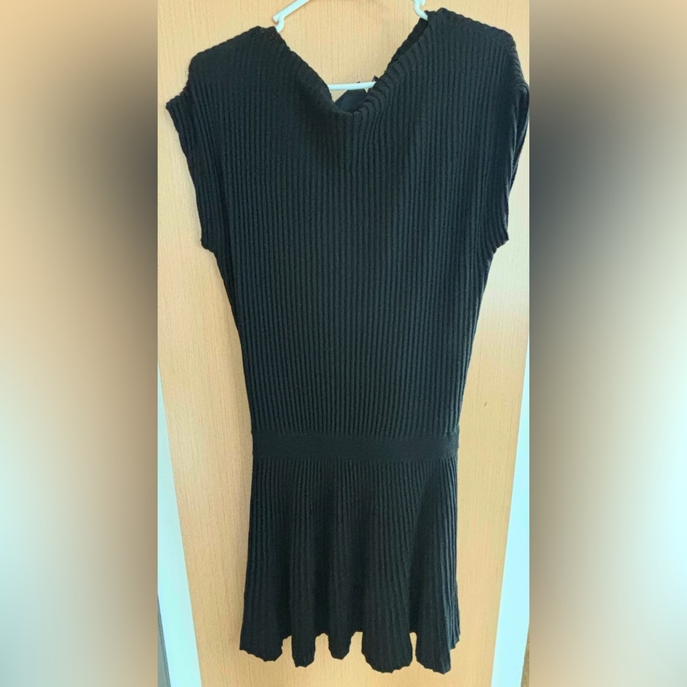 Maeve Black Ribbed Sweater Dress - XS